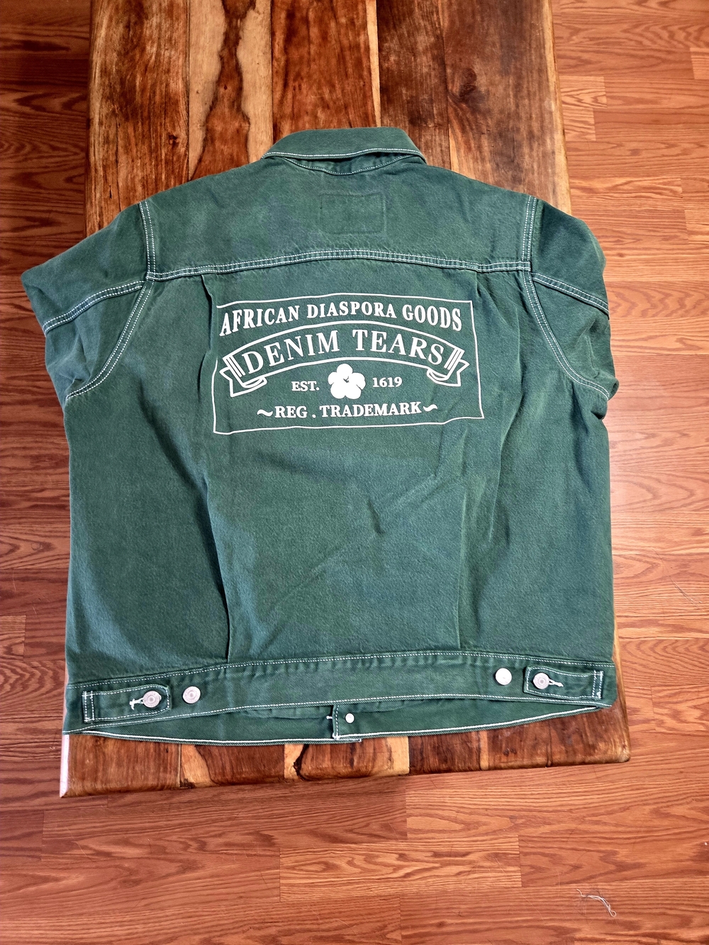 Denim Tears x Levi's Type-2 Long-Sleeve Green Denim Jacket. Size Large - Picture 7 of 9